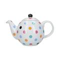 Globe Teapot, White/Multi-Spot, Six Cup - 1.2 Litres, Boxed