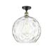 Innovations Lighting Athens Water Glass - 1 Light 14 Semi-Flush Mount Clear Water Glass/Black Antique Brass