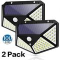 Ledander Solar Lights Outdoor 2 Pack Wireless Waterproof Solar Powered Bright Wall Lights for Patio Stairs Fence and Step Black