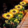 Louist Solar Sunflower Lights Outdoor Garden Decor Solar Flowers Lights Solar Lights Outdoor Garden Garden Stake Lawn Ornaments Outdoor Lighting Products Patio Decor (4pcs)