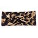 Thinsont Crocheted Headband Sports Head Band Adjustable Tie-dye Wide Sweatband Non Hair Styling Accessories for Sporting Yoga Leopard print 4