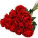 Morttic12pcs Artificial Roses with Stems Red Roses Valentine s Artificial Flowers Decorations for Mothers Day Bridal Bouquet Wedding Party Christmas Home Decor (Red)