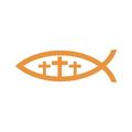 Christian Jesus Fish Three Cross Sticker Decal Die Cut - Self Adhesive Vinyl - Weatherproof - Made in USA - Many Color and Sizes - ichthys faith religious ichthys