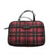 Victoria s Secret Hanging Travel Train Case Cosmetic Makeup Bag Red Plaid NWT