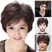 NIUREDLTD Women s Wig Short Hair Curly Hair Middle And Old Age Fashionable And Foreign Mother s Wig Natural And Lifelike Mother s Hair