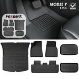 4PCS Tesla Model Y Floor Mats Custom Fit for Model Y 2023-2021 All Weather TPE 3D Heavy Duty Floor Mats Rear Trunk Mat Floor Liners Car Interior Accessories Mats