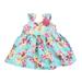 Pre-owned Marmellata Girls Blue | Pink Floral Special Occasion Dress size: 18 Months