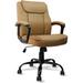 Latitude Run® Clatina Faux Leather Executive Chair Upholstered in Brown/Gray | 24 W x 24 D in | Wayfair 03FF86F5A4DD456AA702869CFB3470AD