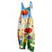 Usmixi Jumpsuits for Women Fashion Tie Dye Loose Pocket Adjustable Strap Cotton Linen Baggy Maxi Jumpsuits Overalls Summer Formal Floral Print Round Neck Sleeveless Long Rompers Light Blue l