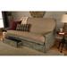 Somette Lexington Full-size Futon Set with Storage in Weathered Gray Finish with Mattress