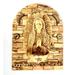 Virgin Mary Carved in Olive Wood Wall Hanging Plaque