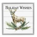 Stupell Industries Holiday Wishes Seasonal Deer Graphic Art Gray Framed Art Print Wall Art Design by Carol Robinson