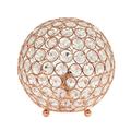 Elipse Medium 8 Contemporary Metal Crystal Round Sphere Glamourous Orb Table Lamp Rose Gold