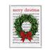 Stupell Industries Merry Christmas Song Wreath Graphic Art White Framed Art Print Wall Art Design by Lettered and Lined