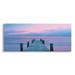 Vivid Sunset Ocean Dock Horizon Coastal Photograph Gallery Wrapped Canvas Print Wall Art