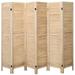 Fionafurn 6 Panel Louver-Design Wood Room Divider Folding Screen 5.6 Ft Tall (Cream Color)