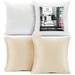 Clara Clark Plush Solid Decorative Microfiber Square Throw Pillow Cover with Throw Pillow Insert for Couch Biege Cream 18 x18 4 Piece Decorative Soft Throw Pillow Set