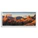 Panoramic Desert Canyon Peaks Landscape Photograph White Framed Art Print Wall Art