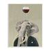 Stupell Industries Fancy Elephant Suit Monocle Holding Wine Glass Wood Wall Art - Grey 10 x15