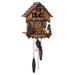 Quartz Cuckoo Clock Black Forest house with moving beer drinker and mill wheel with music