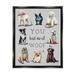 Stupell You Had Me At Woof Playful Dogs Animals & Insects Painting Black Floater Framed Art Print Wall Art