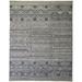 HomeRoots 512566 8 x 10 ft. Gray Ivory & Blue Geometric Hand Knotted Rectangle Area Rug