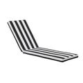 Outdoor Chaise Lounge Cushion Replacement Patio Recliner Seat Cushion with High Resilience Sponge and Cover for Recliner Black White Stripe