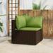 Gecheer Patio Corner Sofa with Cushions Brown Poly Rattan