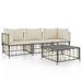 Gecheer 4 Piece Patio Set with Cushions Anthracite Poly Rattan