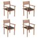 Gecheer Patio Chairs 4 pcs with Taupe Cushions Solid Teak Wood