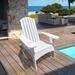 Adirondack Chair Patio Outdoor Chairs Folding Weather Resistant Lawn Chair w/Arms Wood Reclining Fire Pit Chair for Deck Backyard Pool White