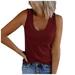 Dtydtpe Tank Top for Women Solid Tank Tops U-Neck Base Shirt Summer Casual Workout Tees Womens Tops