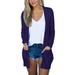 Wendunide 2024 Clearance Sales Cardigan for Women Long Sleeve Cardigan for Women Fall Open Front Cardigan with Pockets Casual Duster Lightweight Cardigan Sweater Womens Cardigan Purple L