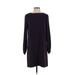 Fifteen Twenty Casual Dress - Shift Crew Neck Long sleeves: Purple Solid Dresses - Women's Size X-Small