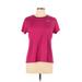 Nike Active T-Shirt: Pink Color Block Activewear - Women's Size Large