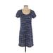 Gap Casual Dress - Mini Scoop Neck Short sleeves: Blue Stripes Dresses - Women's Size Small