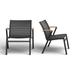 AllModern Tempo Outdoor Patio Low Chair 100% FSC Solid Teak Wood & Aluminum in Black/Brown | 29 H x 26.34 W x 30.94 D in | Wayfair