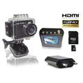 HDPRO 1 Action Cam (5 Megapixel, 3,8 cm (1,5 Zoll) LCD-Display, Full HD) inkl. Class 10 SDHC 32GB Speicherkarte und 1x USB-Ladenetzteil schwarz