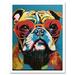 English Bulldog Wearing Sunglasses Modern Pop Art Art Print Framed Poster Wall Decor 12x16 inch