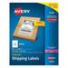 Avery 5126 Shipping Address Labels Laser Printers 200 Labels Half Sheet Labels Permanent Adhesive TrueBlock White