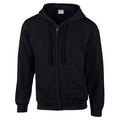 Adult Large Black Full Zip Hooded Sweatshirt 50% Cotton/50% Polyester Each