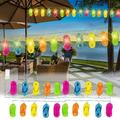 VerPetridure Clearance 9.8 Ft Slipper String Lights Outdoor Tropical Beach Themed Flip-Flop Lights with 20 Multicolor Plastic Bulbs Summer Waterproof Hanging Slipper Lights for Patio Garden