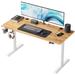 Inbox Zero Itsuo Adjustable Height Cup Holder Standing Desk Wood/Metal in White | 55 W x 23.6 D in | Wayfair AF4048284B6F452EA318C9514FE7492A