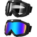 Dirt Bike Goggles Motorcycle Goggles 2 Pack ATV Goggles Riding Goggles Ski Goggles Windproof Glasses Racing Helmet Goggles for Adults Men Women Youth Kids (Colorful + Clear)