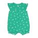 Carter's Short Sleeve Outfit: Green Floral Motif Tops - Size 12 Month