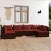 Gecheer 6 Piece Patio Set with Cushions Poly Rattan Brown