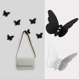 Anvazise Wall Hook Wall-mounted Strong Load-bearing Anti-rust Stainless Steel Butterfly Shape Storage Hook Door Rack Household Supplies Black 1 Set