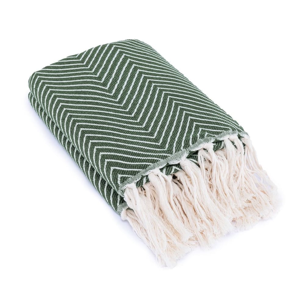 Plaid coton vert kaki 160x250