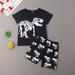 Shldybc Infant Baby Boys Summer Clothes Sets Outfits Dinosaur Print Short Sleeve T-Shirt and Shorts Casual Pajamas Outfit Set Summer Savings Clearance