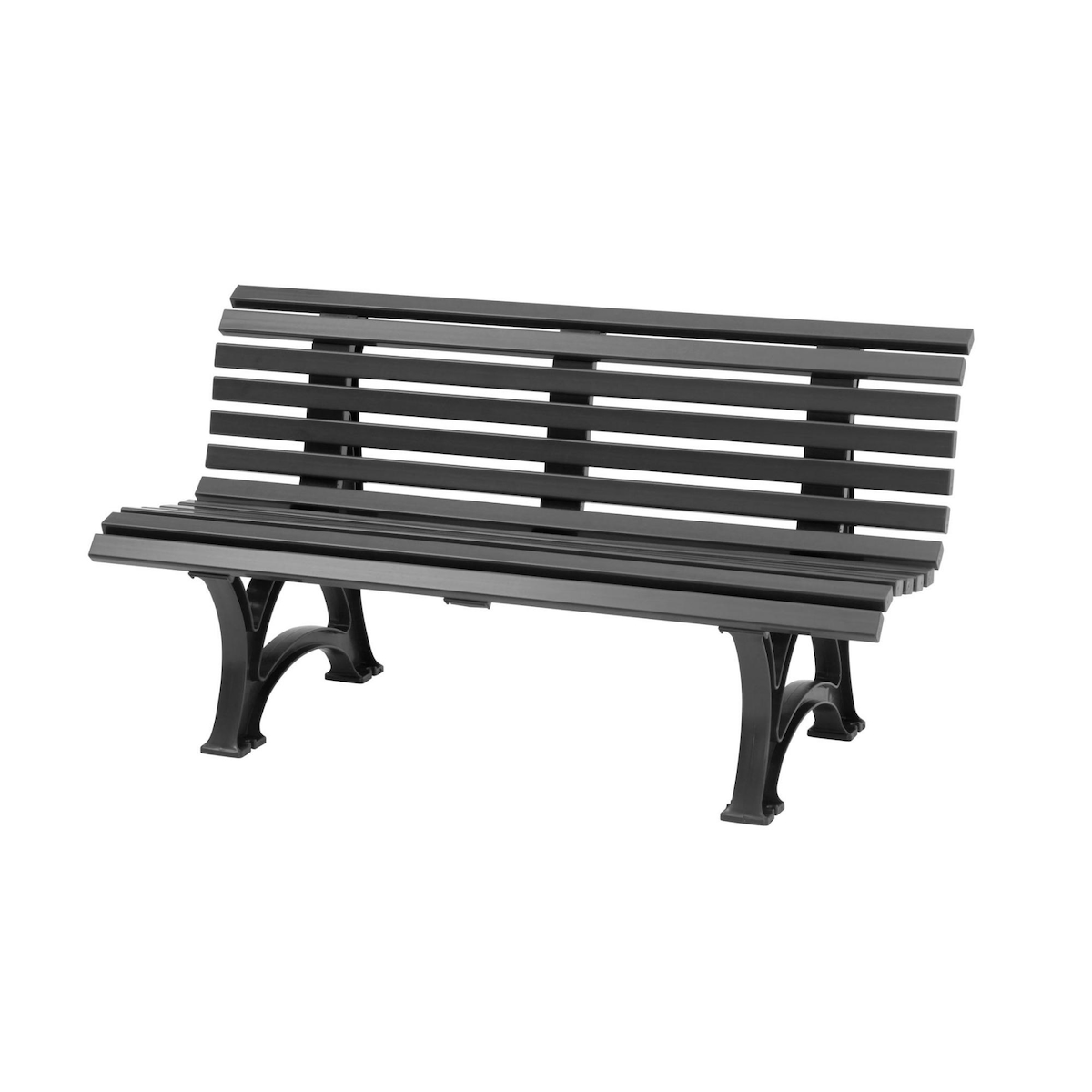 PROREGAL Gartenbank Jamaika | 3-Sitzer | Graphitgrau | HxBxT 80x150x64cm | UV-beständiger Kunststoff | Parkbank Sitzbank Gartenbänke Terrasse Image